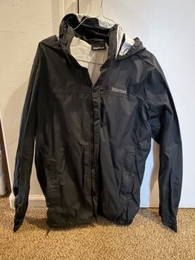 Marmot Men's Black Hooded Waterproof Rain Jacket